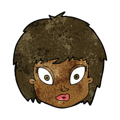 cartoon surprised female face