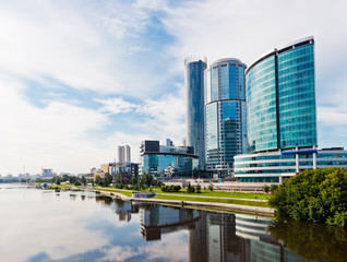 Fototapeta na wymiar View of quay wharf embankment Yekaterinburg City.