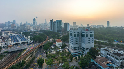 Fototapeta premium beautiful sunrise at Kuala Lumpur Skyline 