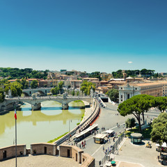 Naklejka premium View of Rome from Castel Sant'Angelo, Italy.