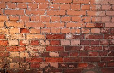 Fototapeta premium Texture of old red brick wall