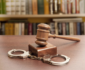 gavel and handcuffs