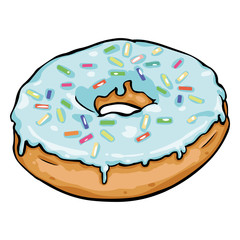 Vector Single Cartoon Doughnut