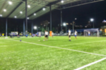 Blur White Shirt Football Team Ready to Start The Match at Night used as Template