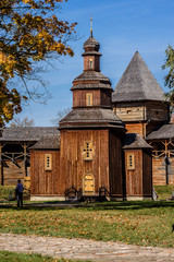 Wooden castle church in Baturin Fortress. Chernihiv province.