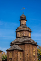 Wooden castle church in Baturin Fortress. Chernihiv province.