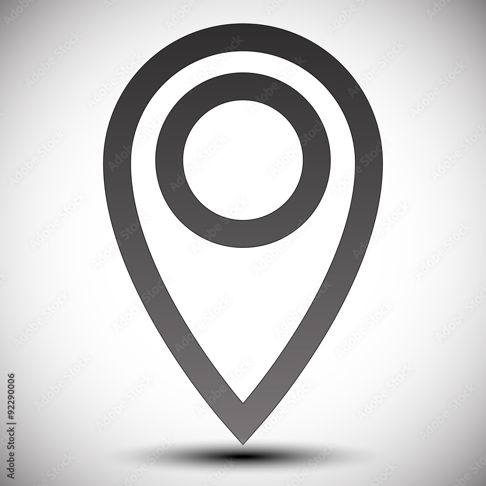 Aufkleber Map pin, map marker vector. Arrow, pointer icon for cartography,