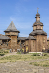 Wooden castle church in Baturin Fortress. Chernihiv province.