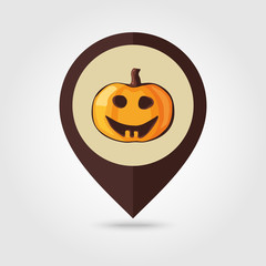 Halloween pumpkins mapping pin icon