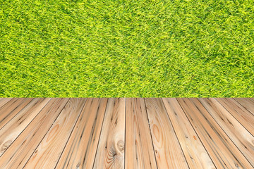 Summer nature background with wooden table