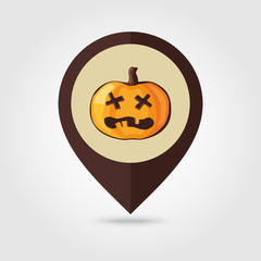 Halloween pumpkins mapping pin icon