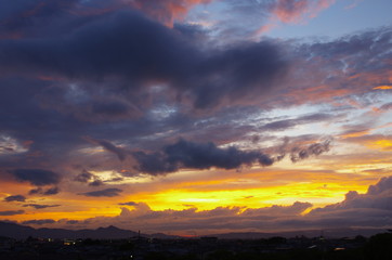 Fototapeta premium 雨上がりの夕焼け