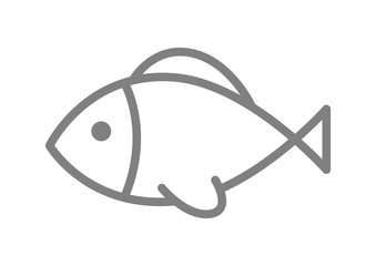 Grey fish icon on white background