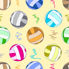 Obraz premium Seamless color volleyball balls