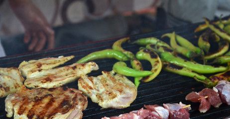 Tasty meat on the grill
