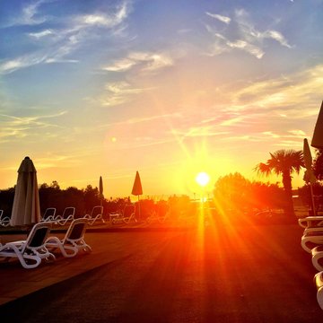 Croatian fkk camping in Roviny at sunset