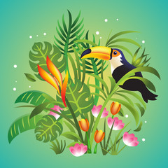 Vector jungle cartoon color illustration © PrettyVectors
