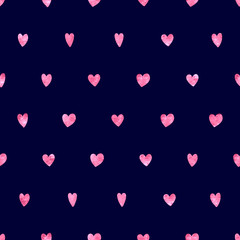 Seamless polka dot hearts pattern.