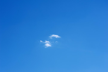 Texture of blue sky with one clouds