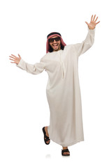 Happy arab man isolated on white