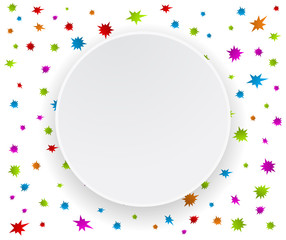 paper banner on abstract splash star background