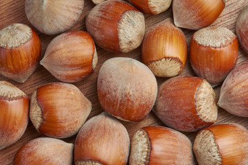 hazelnuts on the table