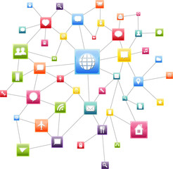 Flat Icons with shadow of illustration
