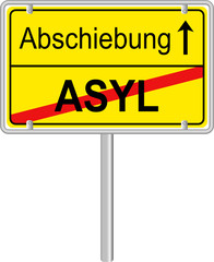Asyl Abschiebung Schild