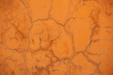 Texture of old wall covered with yellow stucco