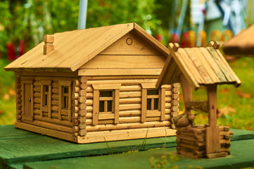 Fototapeta na wymiar Model of wooden house