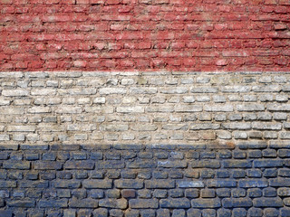 Nederlands' flag painted on a wall