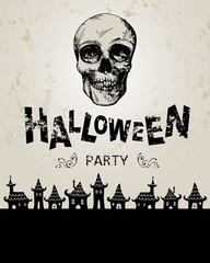 Vector Illustration of a Scary Halloween Background