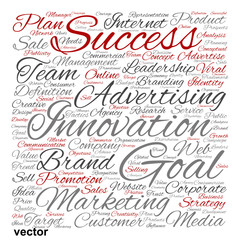 Vector conceptual business leadership word cloud