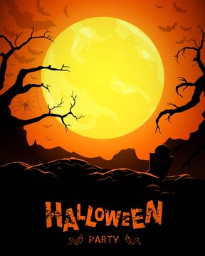 Vector Illustration of a Happy Halloween Poster