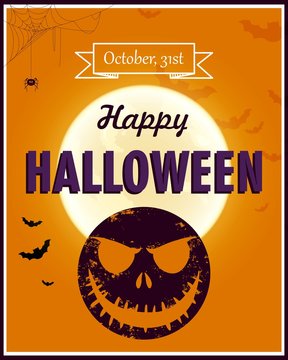 Vector Illustration of a Happy Halloween Poster