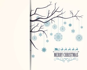 Vector Illustration of a Decorative Christmas Design with Snowflakes