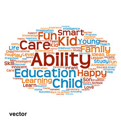 Fototapeta premium Vector conceptual education word cloud isolated