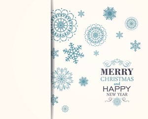 Vector Illustration of a Decorative Christmas Design with Snowflakes