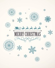 Vector Illustration of a Decorative Christmas Design with Snowflakes