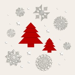 Vector Illustration of a Decorative Christmas Design with Snowflakes