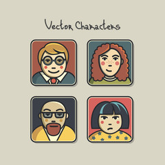 vector avatars. funny colorful characters. men and women