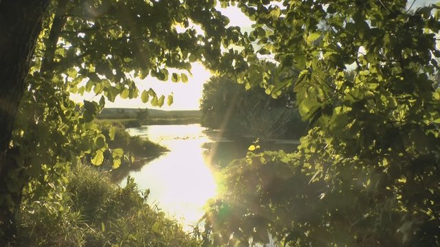 River landscape at sunset