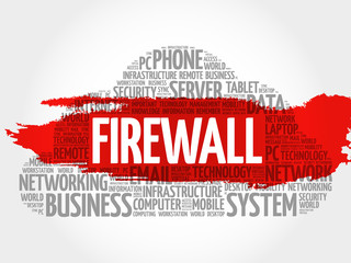 Fototapeta premium FIREWALL word cloud, business concept