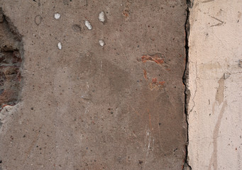 Texture of old wall covered with gray stucco