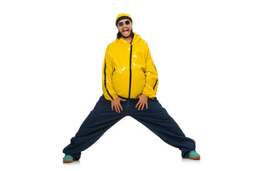 Overweight man isolated on the white