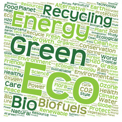 Conceptual green eco or ecology word cloud