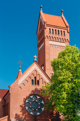 Church Of Saints Simon And Helen - Red Church In Minsk, Belarus