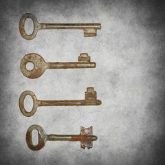 textured old background with old keys