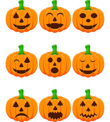Halloween set with pumpkins