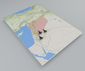 Attacchi raid aerei, Siria mappa sezione 3d